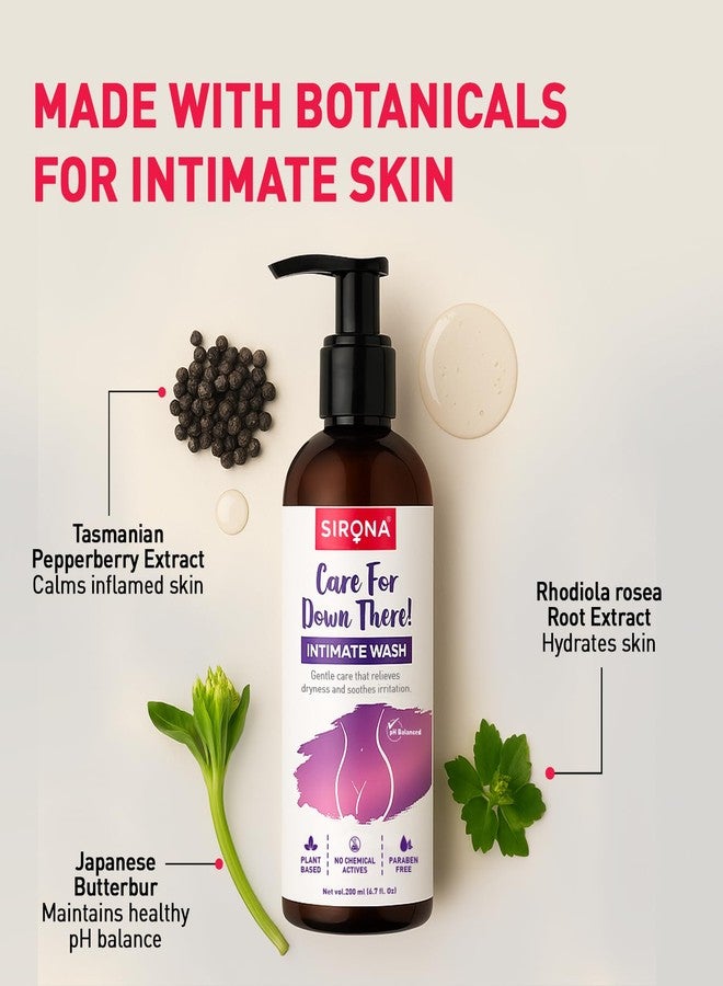 Sirona Gentle Care Antibacterial pH-Balanced Intimate Wash for Women - 200 ml (Pack of 2) | Reduces Itching, Irritation, Odour & Dryness | Paraben Free | Dermatologically Tested - Image 3